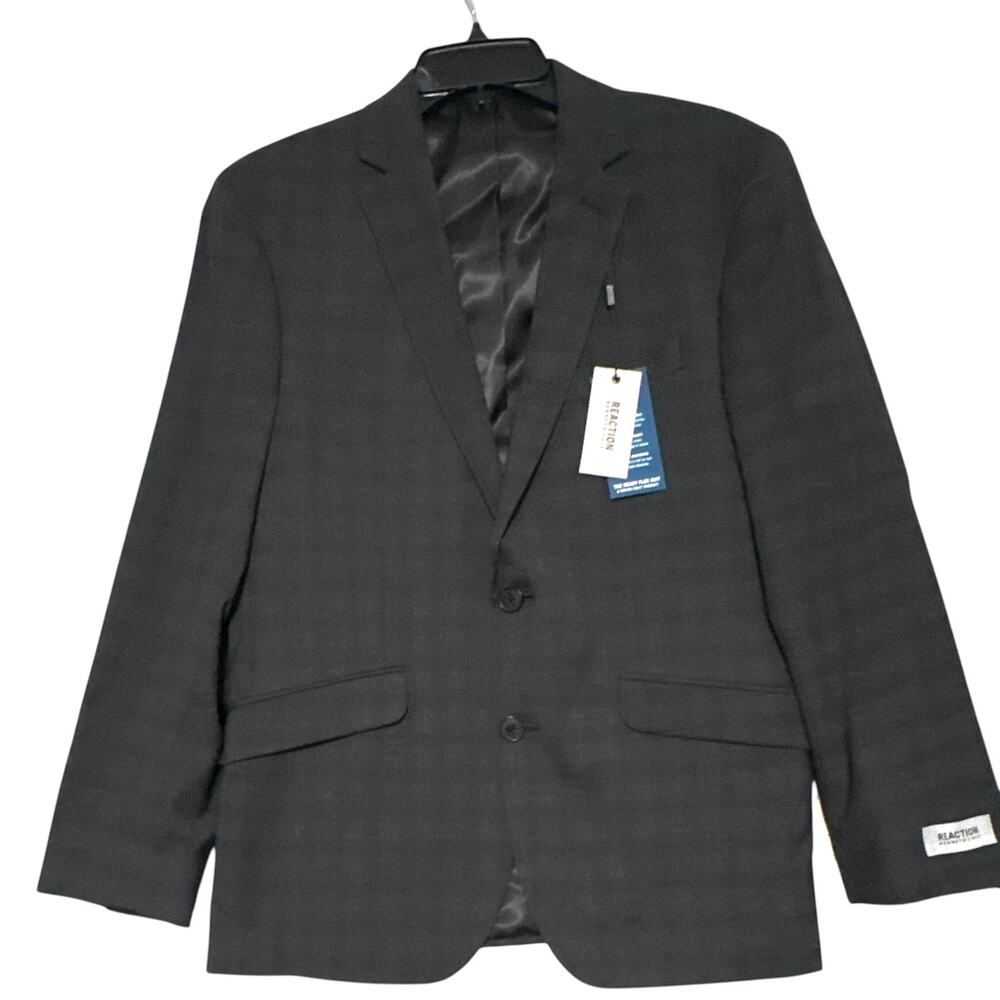 Kenneth Cole Reaction Suit Jacket Men 38S Charcoal Ready Flex Slim Fit Blazer